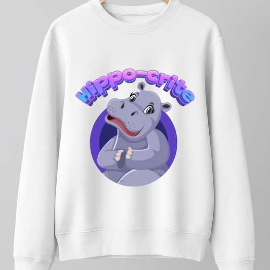 Hippo-Crite Sweatshirt White