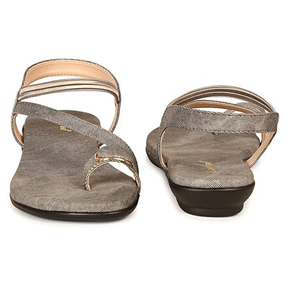 LUVFEET Flats Sandal Comfort Wear for Women's & Girl's I Ladies Stylish Comfortable Flat Sandals Back Strap for Casual & Office Wear