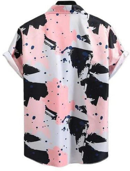 LookMark Men's Cotton Blend Stitched Printed Half Sleeve Regular Fit Shirt