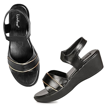 LUVFEET Women's Wedge Heeled Sandals
