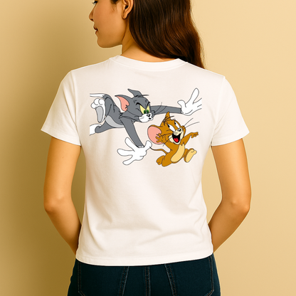Tom and Jerry Chasing Printed T-Shirt