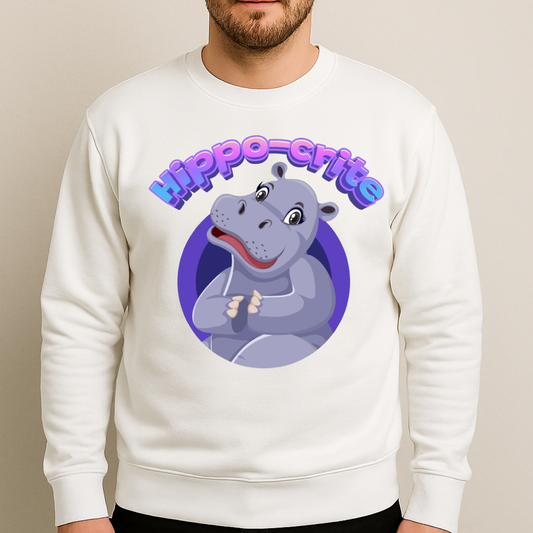 Hippo-Crite Sweatshirt White