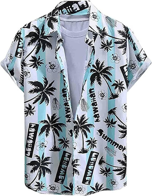 LookMark Men's Cotton Blend Stitched Printed Half Sleeve Regular Fit Shirt