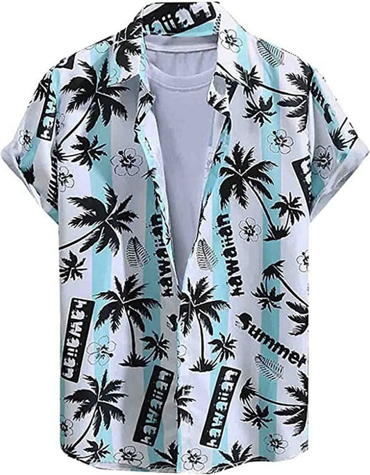 LookMark Men's Cotton Blend Stitched Printed Half Sleeve Regular Fit Shirt