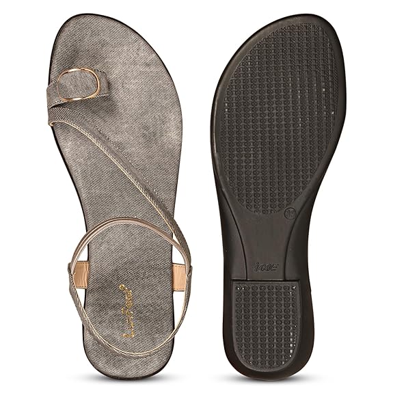 LUVFEET Flats Sandal Comfort Wear for Women's & Girl's I Ladies Stylish Comfortable Flat Sandals Back Strap for Casual & Office Wear