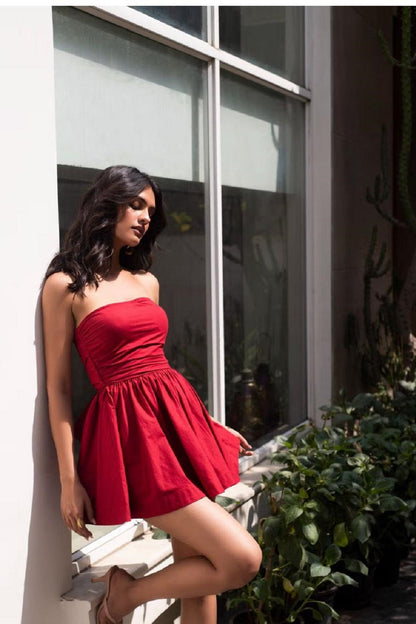 Strapless Satin Homecoming Dresses with Bow