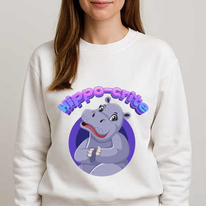 Hippo-Crite Sweatshirt White