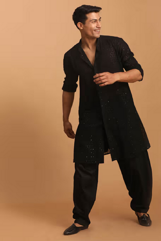 VASTRAMAY  Men Georgette Kurta Pyjama Dupatta Set