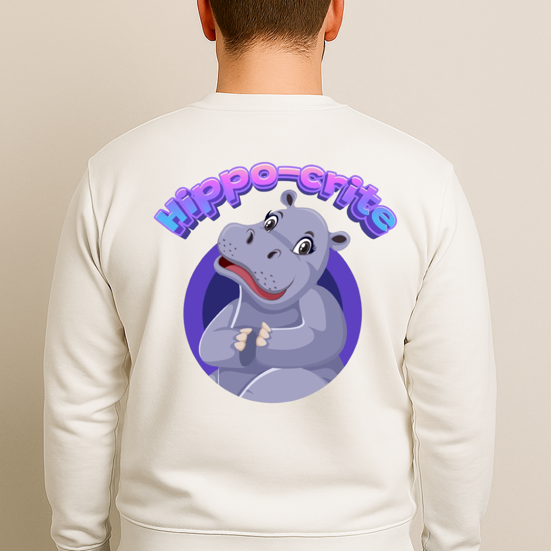 Hippo-Crite Sweatshirt White