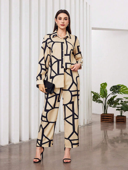WesternStitch Women's Cotton Floral Printed Shirt Collar Tunic with Trousers Co-Ord Set/Cotton Cord Set for Women WesternStitch