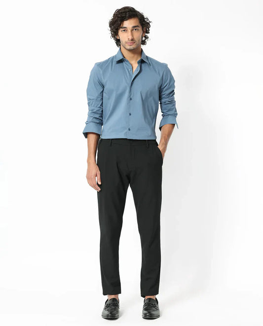COTTON STRETCH PLAIN SHIRT BENEDICT - LIGHT BLUE