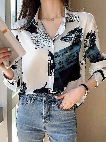 WesternStitch Women's Monochrome Vintage Print Shirt WesternStitch