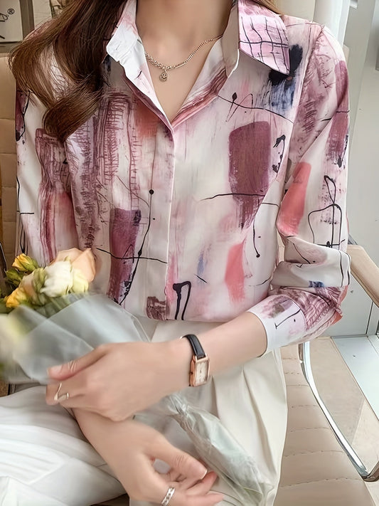 WesternStitch Elegant Abstract Print Satin Shirt WesternStitch