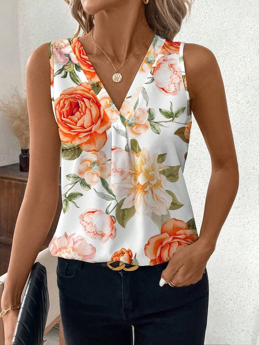 WesternStitch Abstract Stripe Print Rolled-Up Short Sleeves Round Neckline Relaxed Fit Top For Women & Girls 