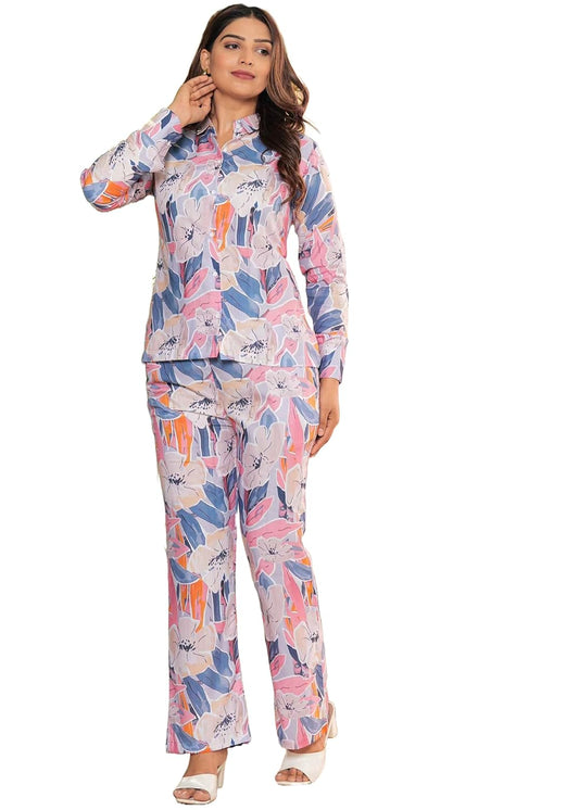 Women's Rayon Kurta Set for Women|Co-Ords Set|Shirt Pant Set|Coordinate Set|Summer Suit|Printed Shirt with Pant Set WesternStitch