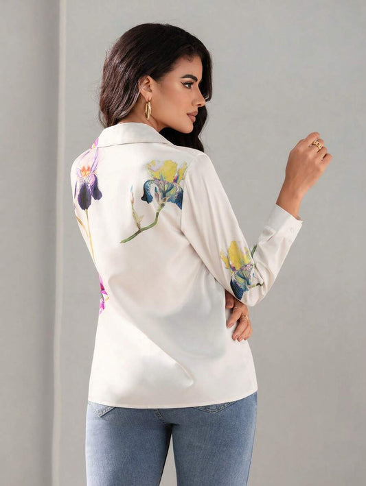 WesternStitch Floral Print Twist Front Shirt WesternStitch