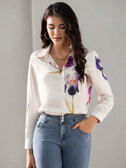 WesternStitch Floral Print Twist Front Shirt WesternStitch