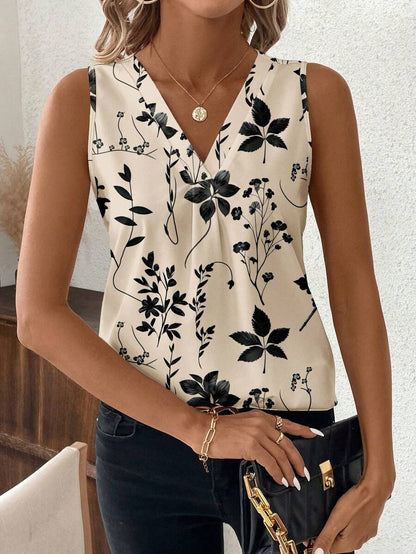 WesternStitchPrint Rolled-Up Short Sleeves Round Neckline Relaxed Fit Top For Women & Girls 